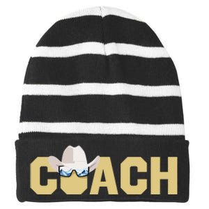 Coach Colorado Football Coach Striped Beanie with Solid Band