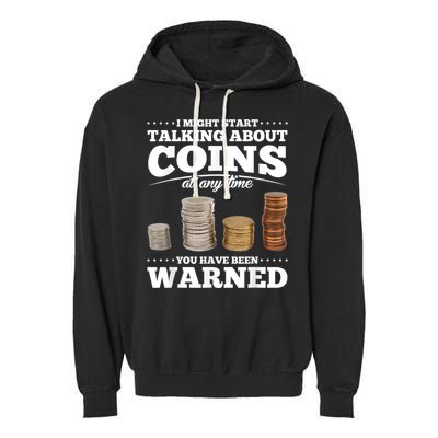 Coin Collecting Funny Coin Collector Garment-Dyed Fleece Hoodie