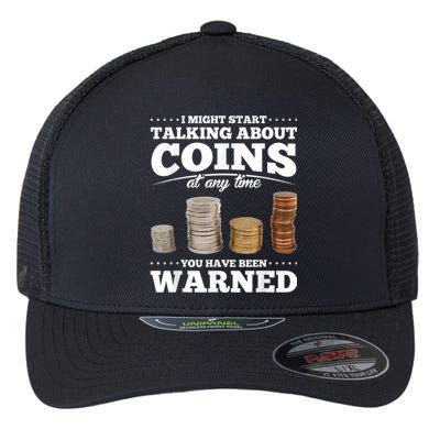 Coin Collecting Funny Coin Collector Flexfit Unipanel Trucker Cap