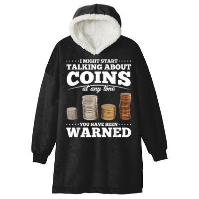 Coin Collecting Funny Coin Collector Hooded Wearable Blanket