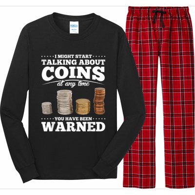 Coin Collecting Funny Coin Collector Long Sleeve Pajama Set