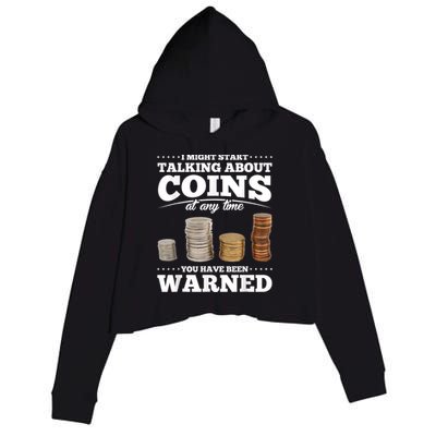 Coin Collecting Funny Coin Collector Crop Fleece Hoodie