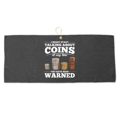 Coin Collecting Funny Coin Collector Large Microfiber Waffle Golf Towel