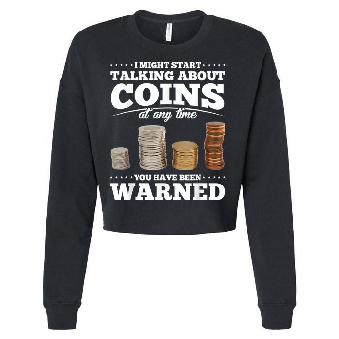 Coin Collecting Funny Coin Collector Cropped Pullover Crew