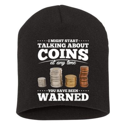 Coin Collecting Funny Coin Collector Short Acrylic Beanie
