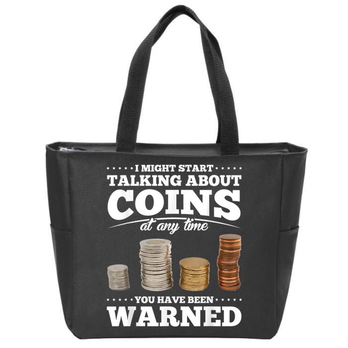 Coin Collecting Funny Coin Collector Zip Tote Bag