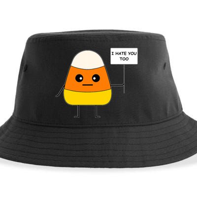 Candy Corn Funny I Hate You Too Team Candy Corn Sustainable Bucket Hat