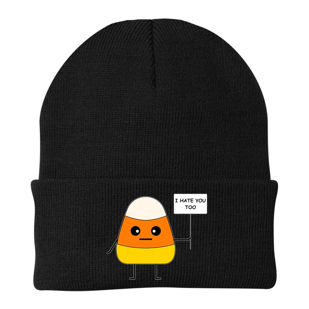 Candy Corn Funny I Hate You Too Team Candy Corn Beanie