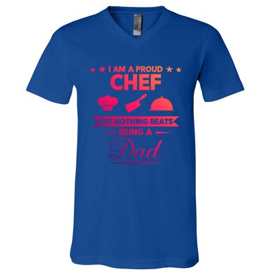 Chef Cooking Funny Culinary Chefs Dad Fathers Day Funny Gift V-Neck T-Shirt