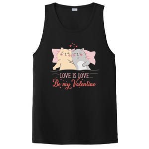 Cat Couple Funny Gift Love Is Love Funny Gift Valentine's Day Gift PosiCharge Competitor Tank