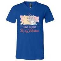 Cat Couple Funny Gift Love Is Love Funny Gift Valentine's Day Gift V-Neck T-Shirt