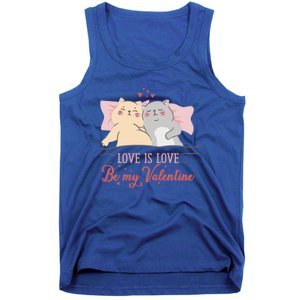 Cat Couple Funny Gift Love Is Love Funny Gift Valentine's Day Gift Tank Top