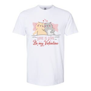 Cat Couple Funny Gift Love Is Love Funny Gift Valentine's Day Gift Softstyle CVC T-Shirt