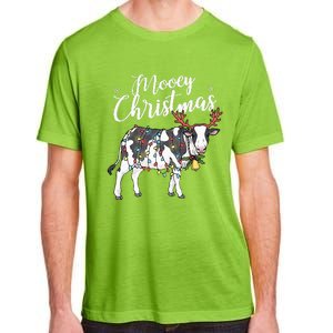 Cow Christmas Funny Mooey Xmas Lights Adult ChromaSoft Performance T-Shirt