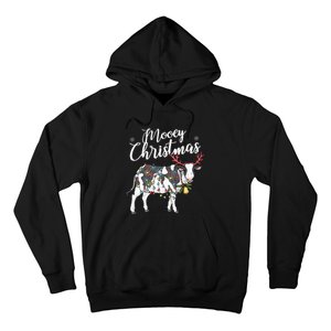 Cow Christmas Funny Mooey Xmas Lights Hoodie