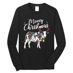 Cow Christmas Funny Mooey Xmas Lights Long Sleeve Shirt