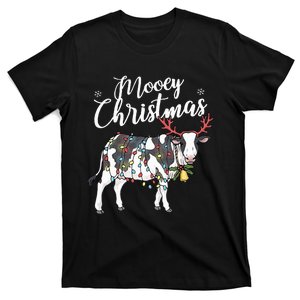 Cow Christmas Funny Mooey Xmas Lights T-Shirt