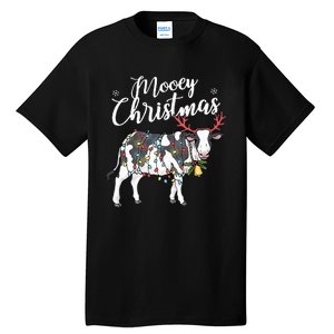 Cow Christmas Funny Mooey Xmas Lights Tall T-Shirt