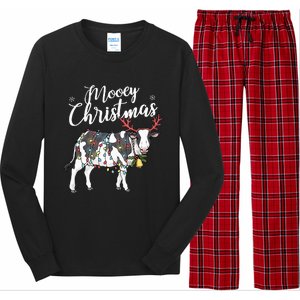 Cow Christmas Funny Mooey Xmas Lights Long Sleeve Pajama Set