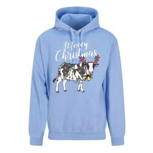 Cow Christmas Funny Mooey Xmas Lights Unisex Surf Hoodie