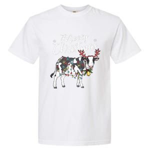 Cow Christmas Funny Mooey Xmas Lights Garment-Dyed Heavyweight T-Shirt