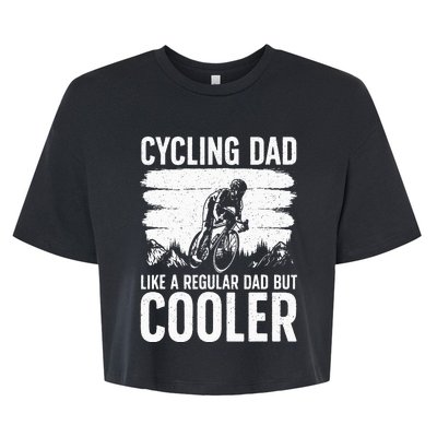 Cool Cycling For Dad Bicycling Bikers Bicycle Bike Rider Bella+Canvas Jersey Crop Tee