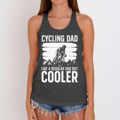 Cool Cycling For Dad Bicycling Bikers Bicycle Bike Rider Women's Knotted Racerback Tank