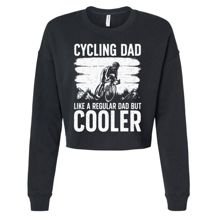 Cool Cycling For Dad Bicycling Bikers Bicycle Bike Rider Cropped Pullover Crew