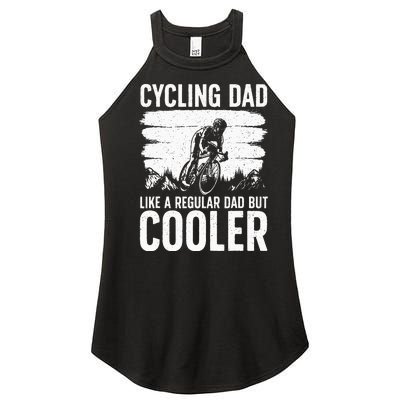 Cool Cycling For Dad Bicycling Bikers Bicycle Bike Rider Women’s Perfect Tri Rocker Tank