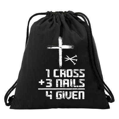 Christian Cross Faith 1 Cross 3 Nails 4 Given Drawstring Bag