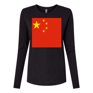 China Country Flag Womens Cotton Relaxed Long Sleeve T-Shirt