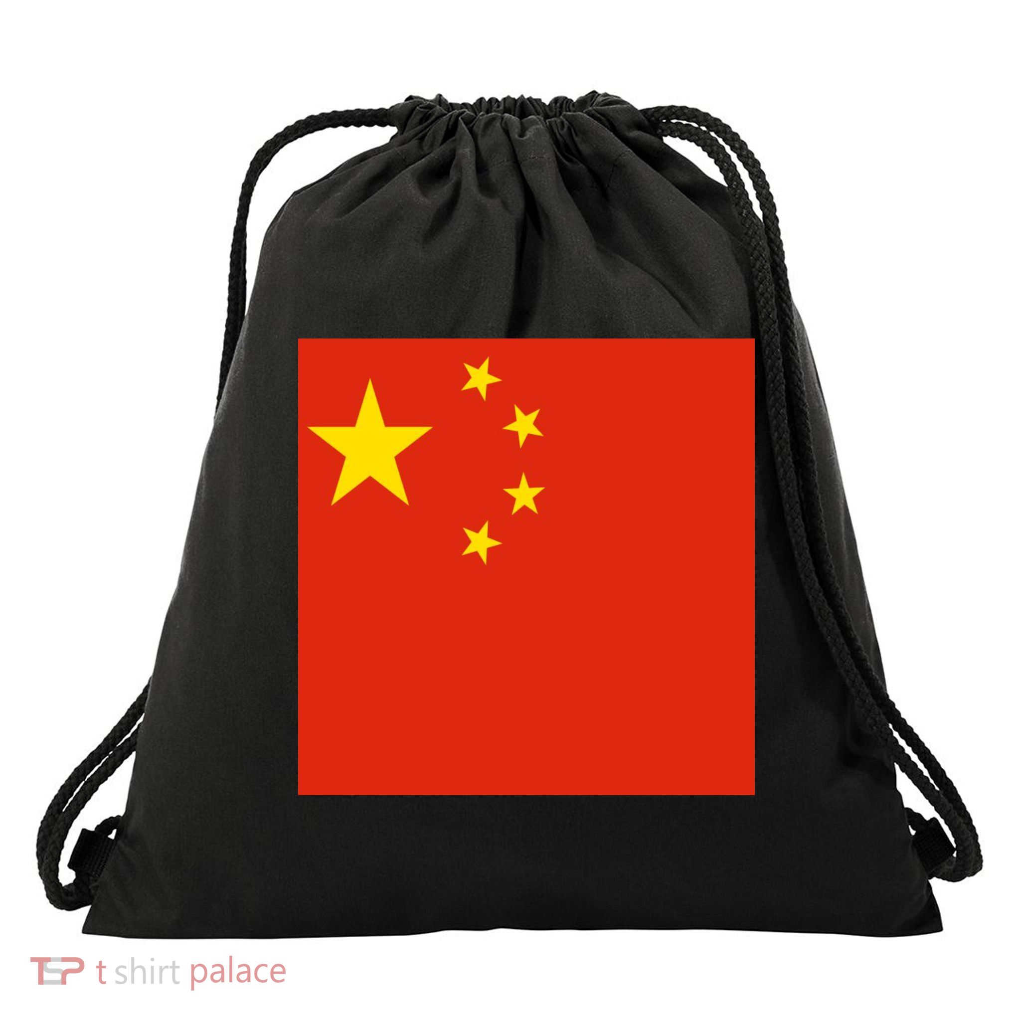 China Country Flag Drawstring Bag