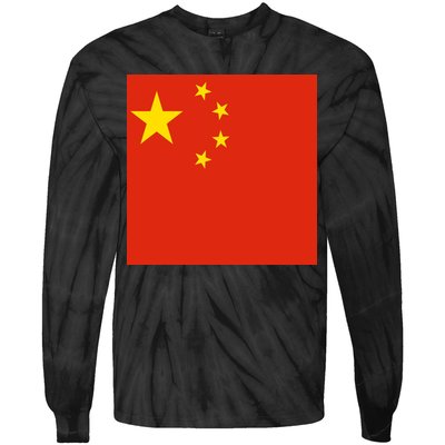 China Country Flag Tie-Dye Long Sleeve Shirt