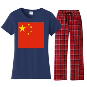 China Country Flag Women's Flannel Pajama Set