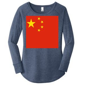 China Country Flag Women's Perfect Tri Tunic Long Sleeve Shirt