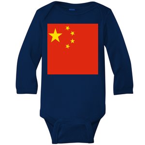 China Country Flag Baby Long Sleeve Bodysuit