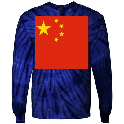 China Country Flag Tie-Dye Long Sleeve Shirt