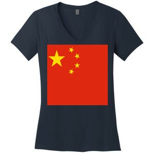 China Country Flag Women's V-Neck T-Shirt