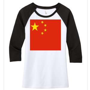 China Country Flag Women's Tri-Blend 3/4-Sleeve Raglan Shirt