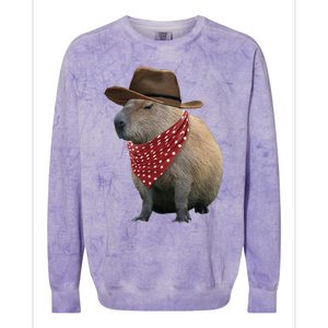 Cow Capybara Funny Howdy Capy Colorblast Crewneck Sweatshirt