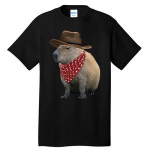 Cow Capybara Funny Howdy Capy Tall T-Shirt