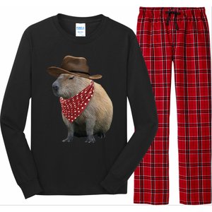 Cow Capybara Funny Howdy Capy Long Sleeve Pajama Set