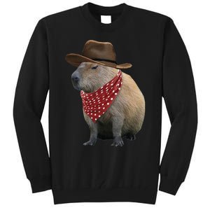 Cow Capybara Funny Howdy Capy Tall Sweatshirt