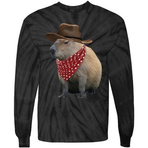 Cow Capybara Funny Howdy Capy Tie-Dye Long Sleeve Shirt