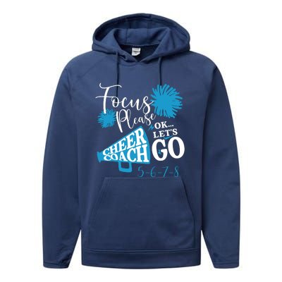 Cheerleading Coach Focus Please Lets Go 5678 Performance Fleece Hoodie