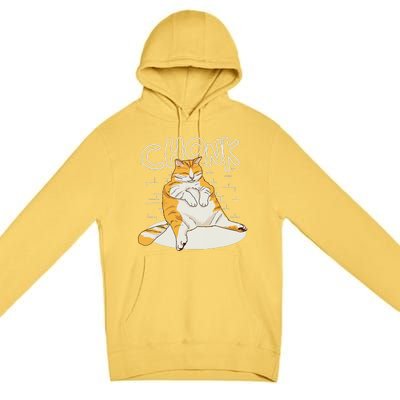 Chonker Cat Fat Cat Chonk Scale Chonky Meme Premium Pullover Hoodie