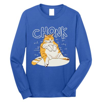 Chonker Cat Fat Cat Chonk Scale Chonky Meme Long Sleeve Shirt