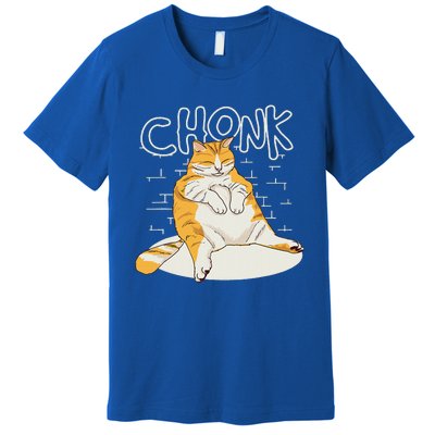 Chonker Cat Fat Cat Chonk Scale Chonky Meme Premium T-Shirt