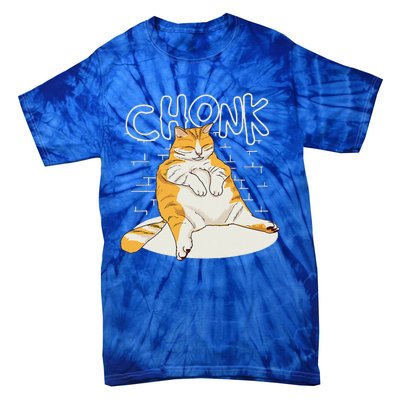 Chonker Cat Fat Cat Chonk Scale Chonky Meme Tie-Dye T-Shirt