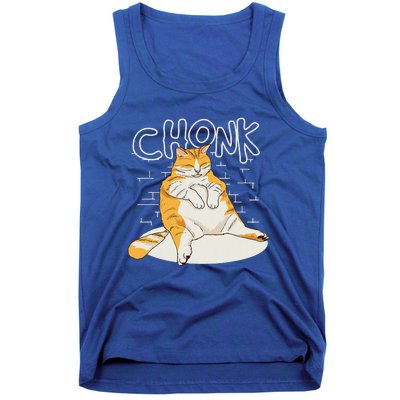 Chonker Cat Fat Cat Chonk Scale Chonky Meme Tank Top